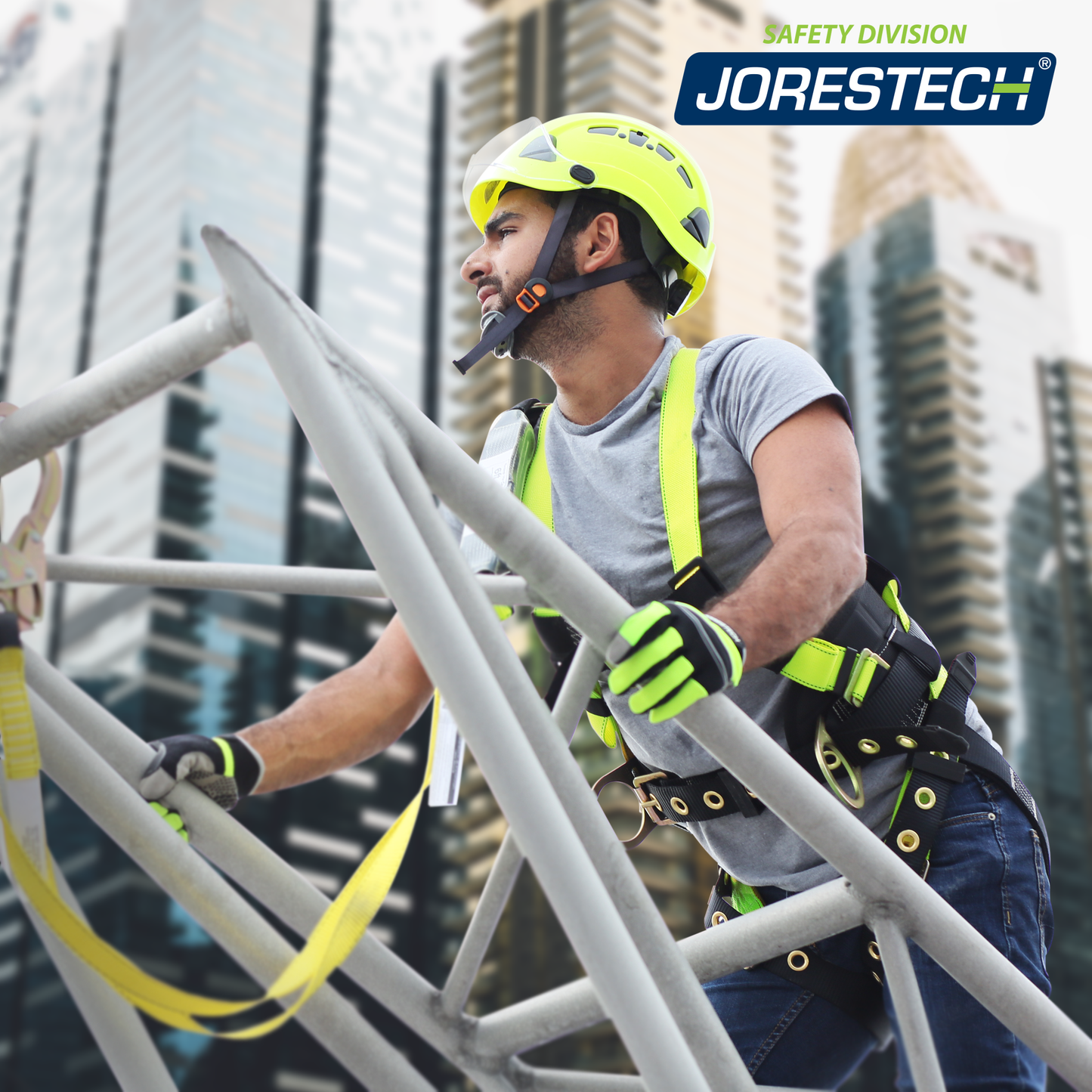 3D Fall Protection Safety Body Tower Harness with Grommets and Back Support