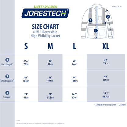 4 in 1 Hi-Vis Reversible Safety Jacket with Removable Sleeves - PinkFit Collection