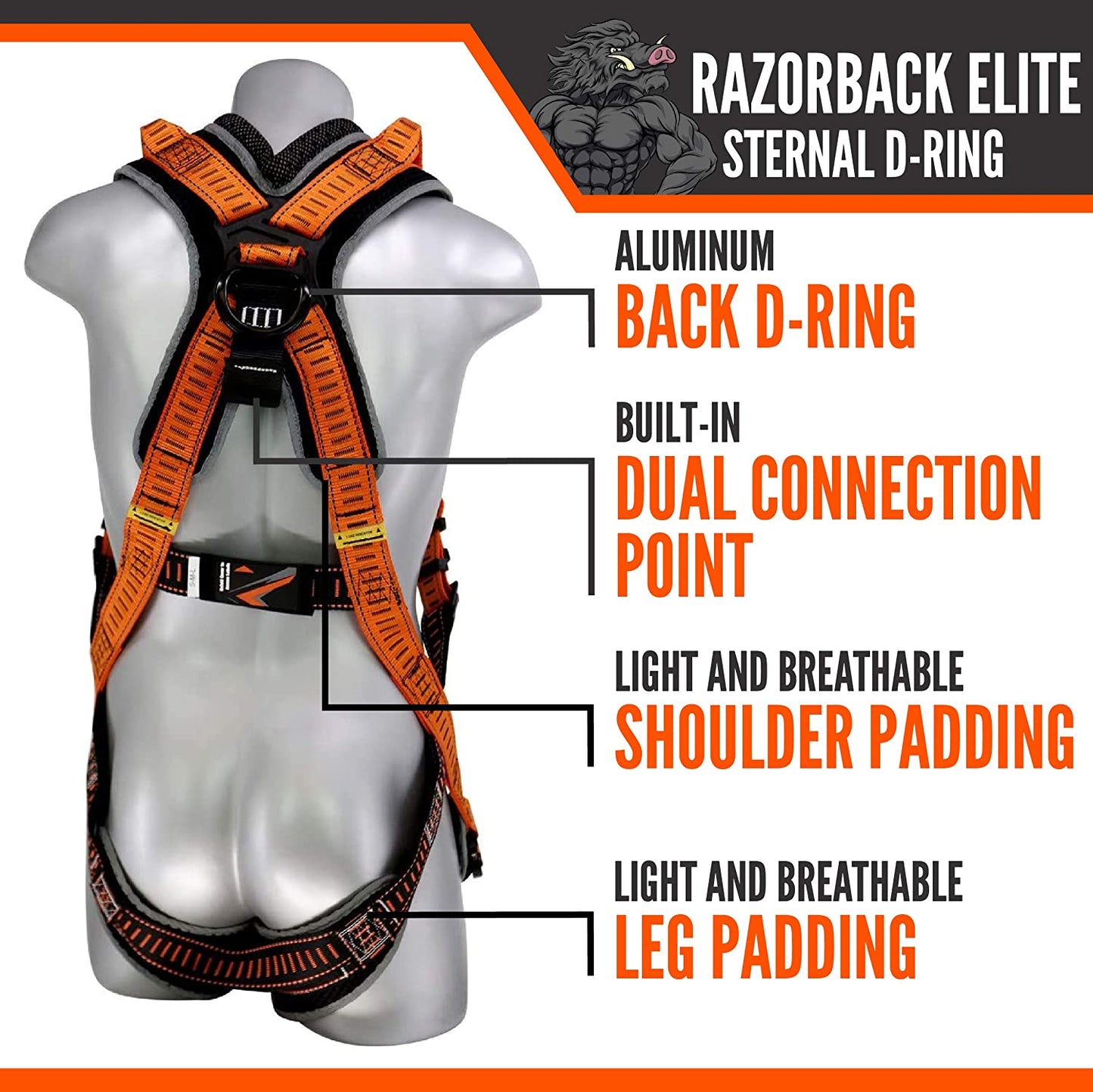 RAZORBACK ELITE STERNAL D-RING HARNESS