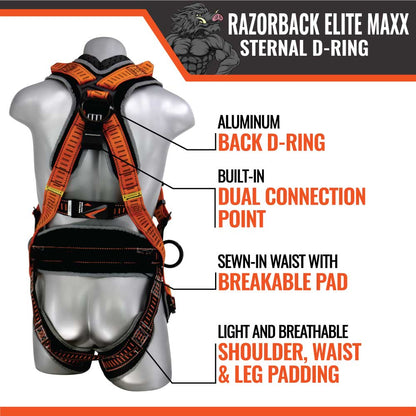 RAZORBACK ELITE MAXX STERNAL D-RING HARNESS