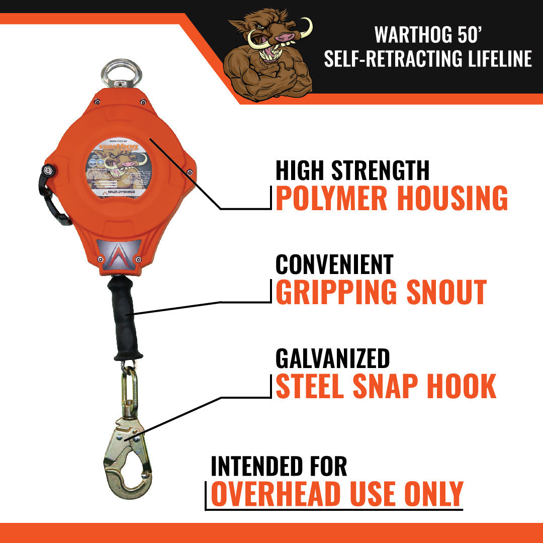 50’ & 90’ WARTHOG® SRL W/ SNAP HOOK, CLASS 1