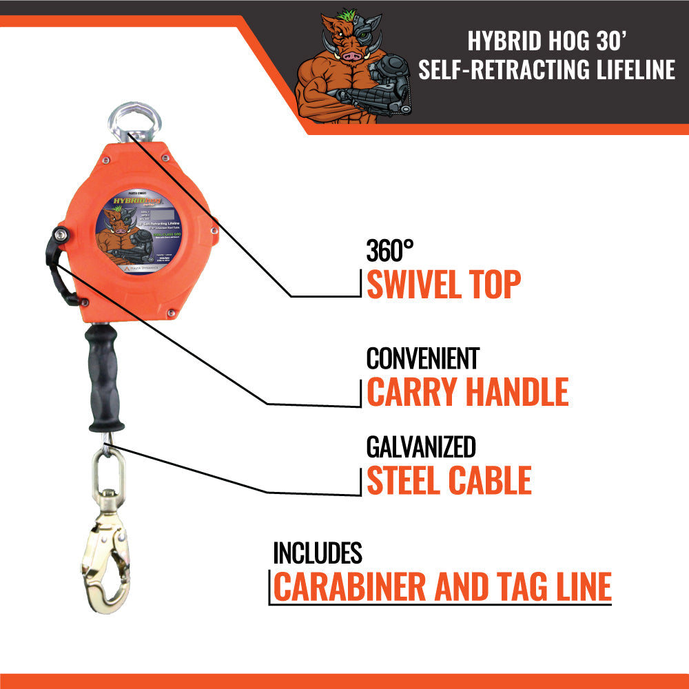 20’ & 30’ HYBRID HOG SRL W/ SNAP HOOK, CLASS 1