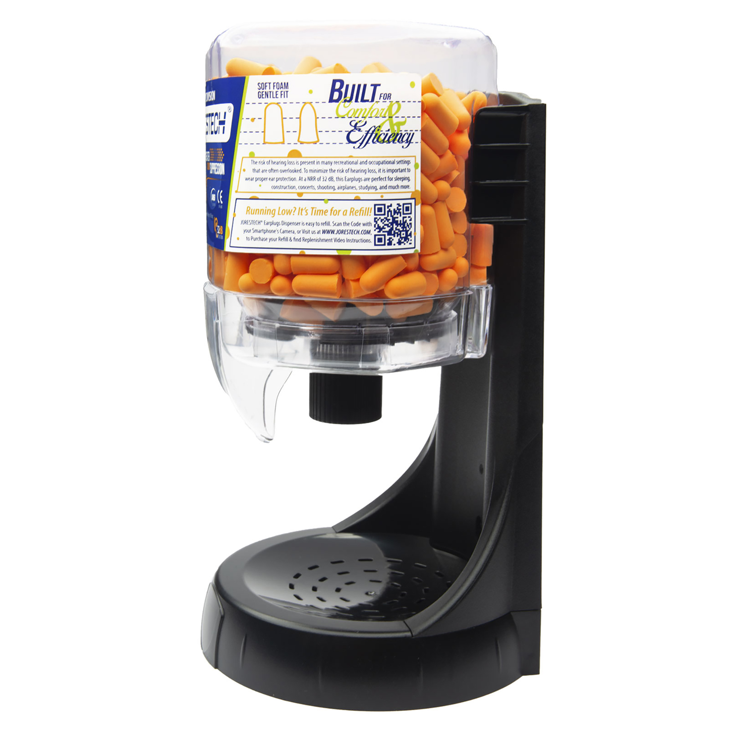Earplug Dispenser Station with 250 Pairs 32dB NRR Soft Foam Units