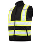 Hi-Vis X-Back Reversible Insulated Safety Vest with Reflective Strips