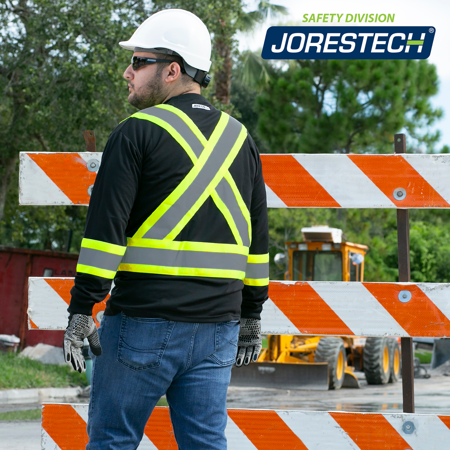 Hi-Vis X-Back Reflective Two-Tone Safety Long Sleeve Shirt