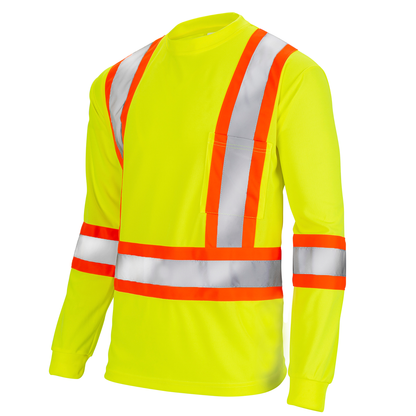 Hi-Vis X-Back Reflective Two-Tone Safety Long Sleeve Shirt