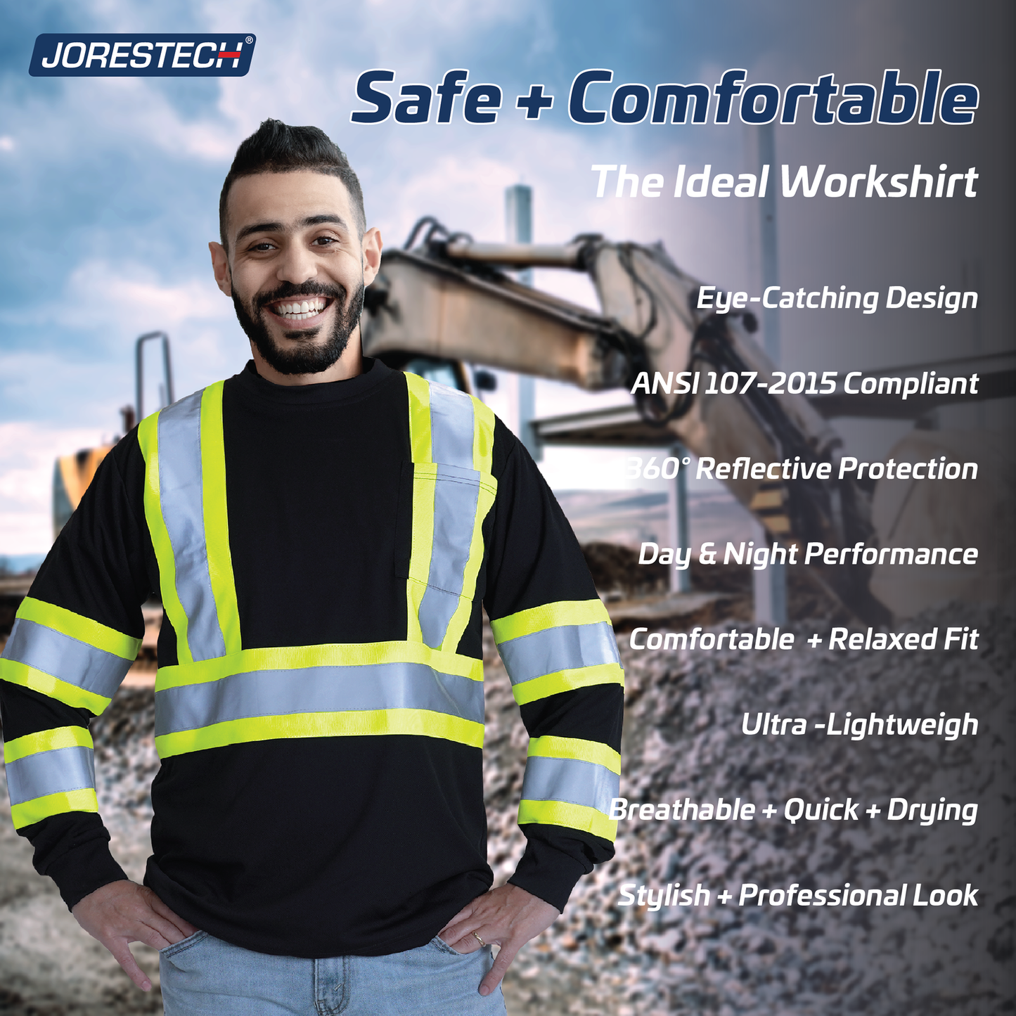 Hi-Vis Reflective Two-Tone Long Sleeve Safety Shirt