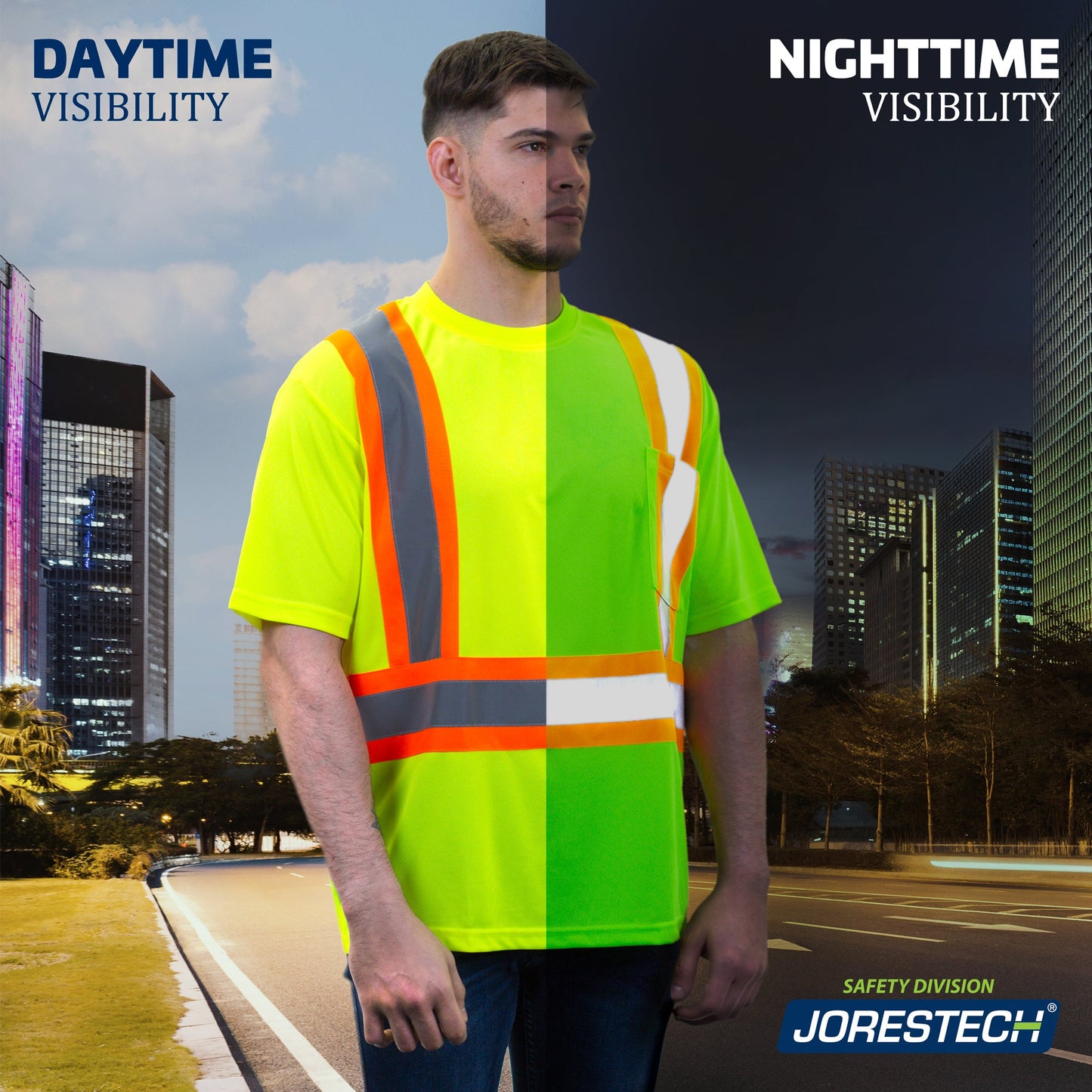Hi-Vis Reflective Two-Tone Safety Shirt