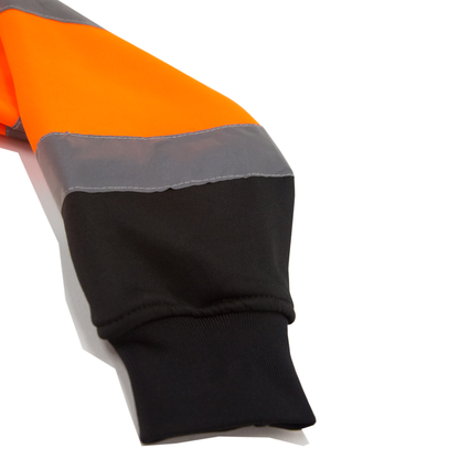 Hi-Vis Safety Hooded Sweatshirt with Reflective Stripes