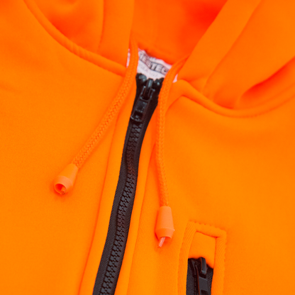 Hi-Vis Safety Hooded Sweatshirt with Reflective Stripes