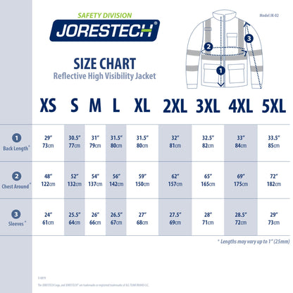 Hi-Vis Safety Jacket with Heat-Transfer Reflective Tapes and Removable Hood