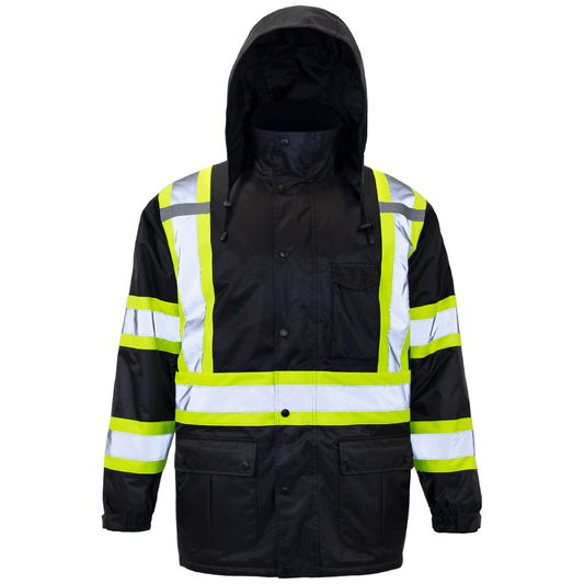 Hi-Vis Two-Tone Safety Jacket with Reflective Stripes