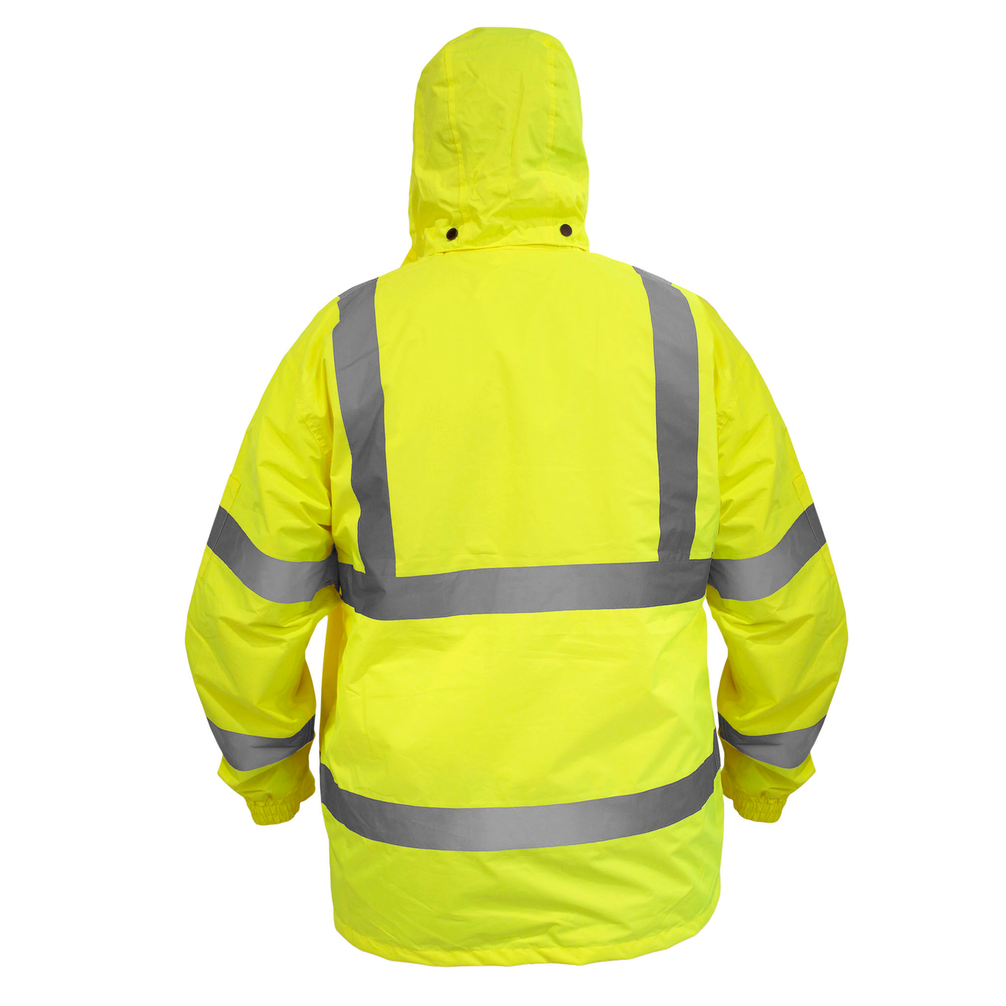 Hi-Vis Yellow Rain Jacket with 2" Reflective Strips
