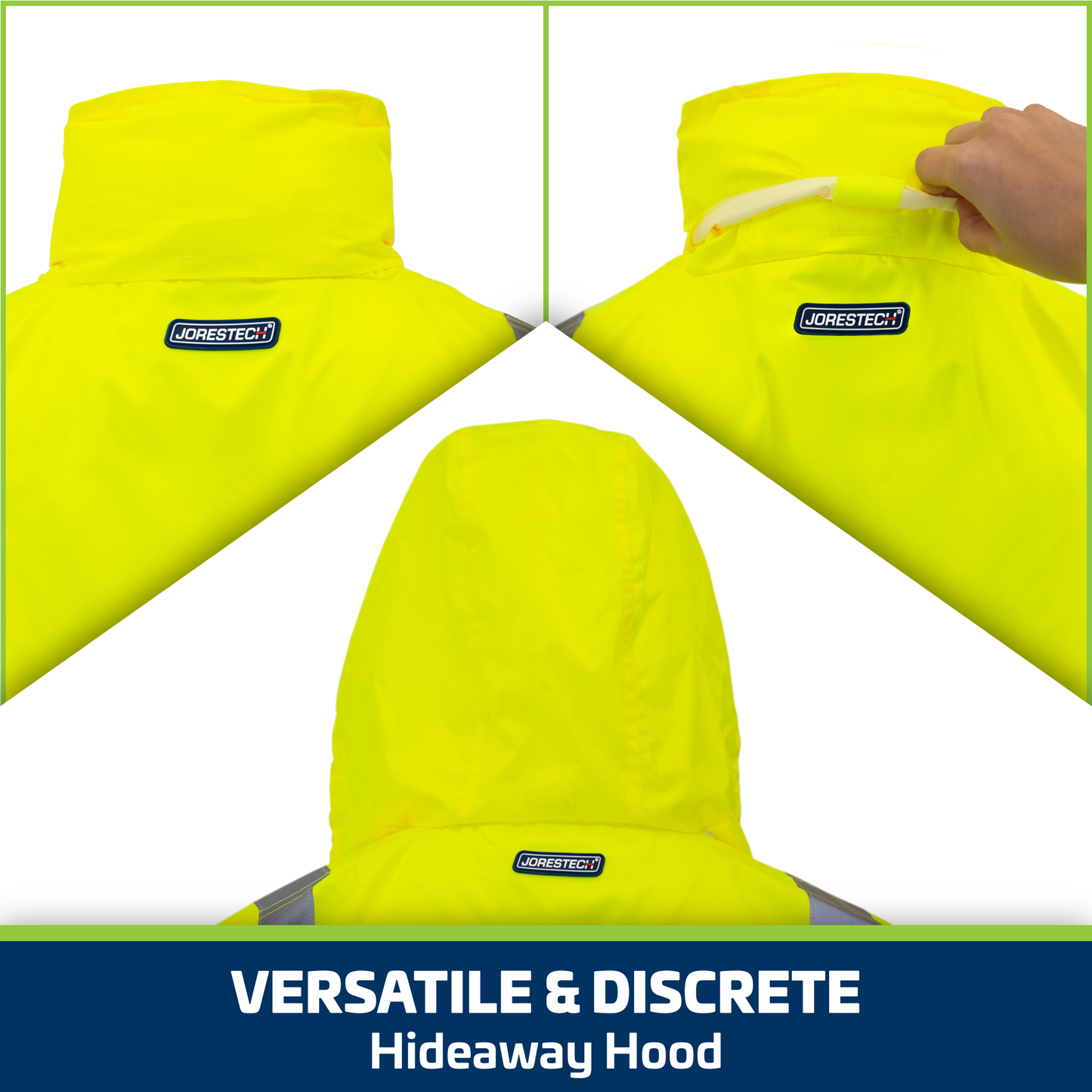 Hi-Vis Yellow Raincoat with 2" Reflective Strips
