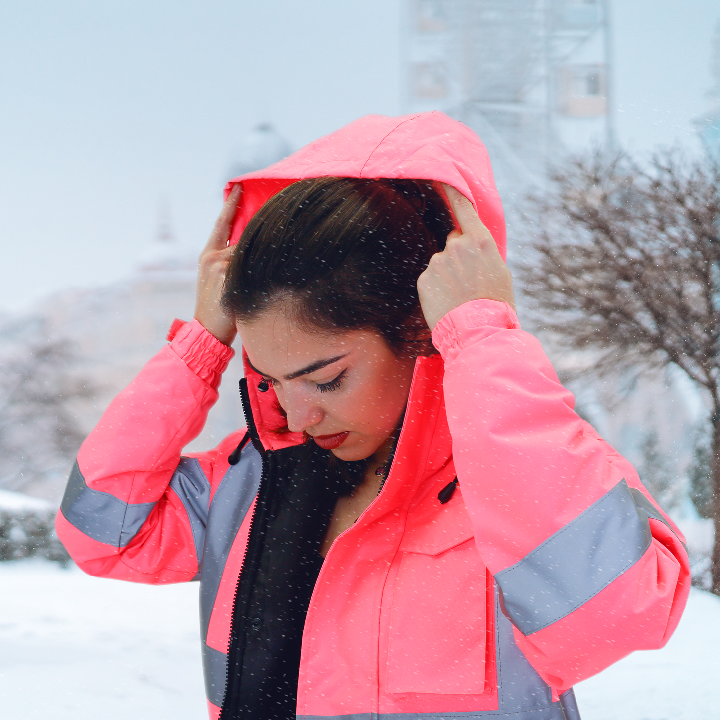 Hi-Vis Pink Safety Jacket with Reflective Stripes - PinkFit Collection