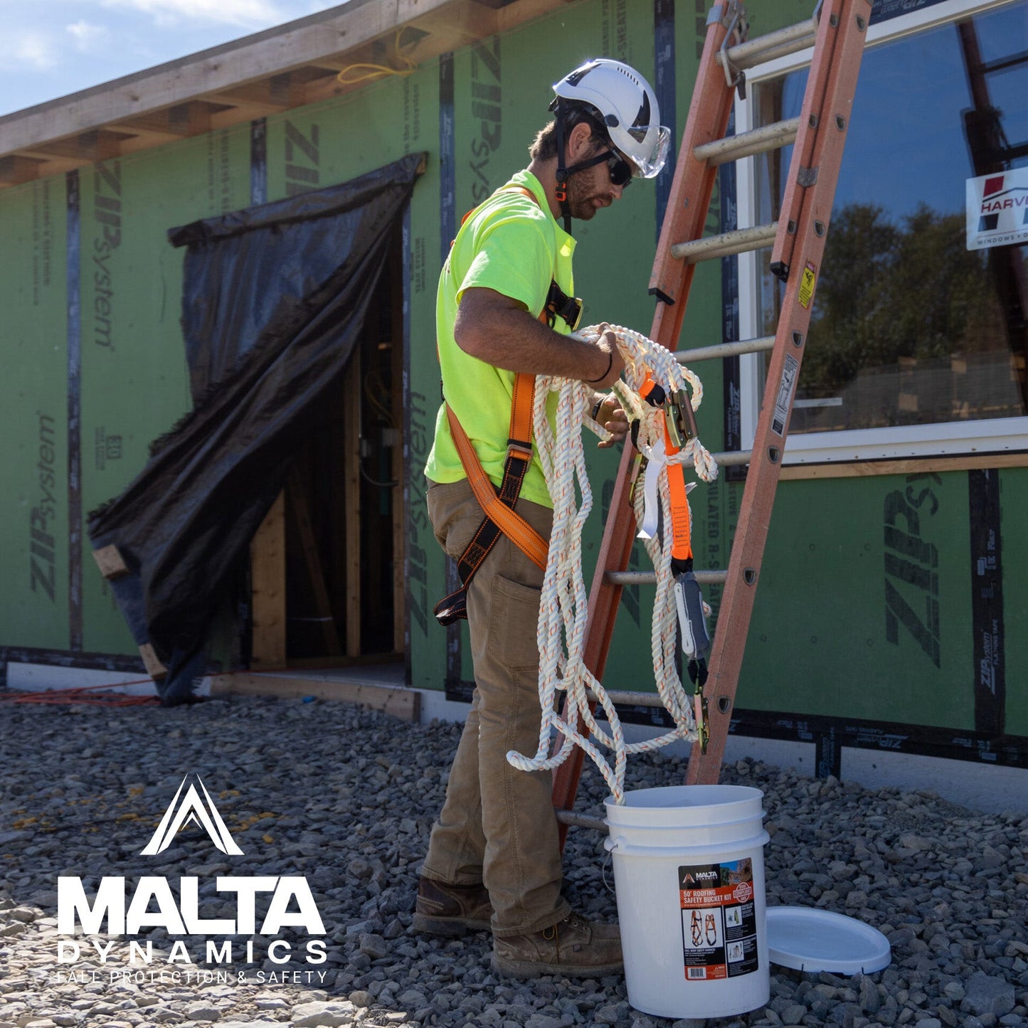50' Roofer's Safety Bucket Kit