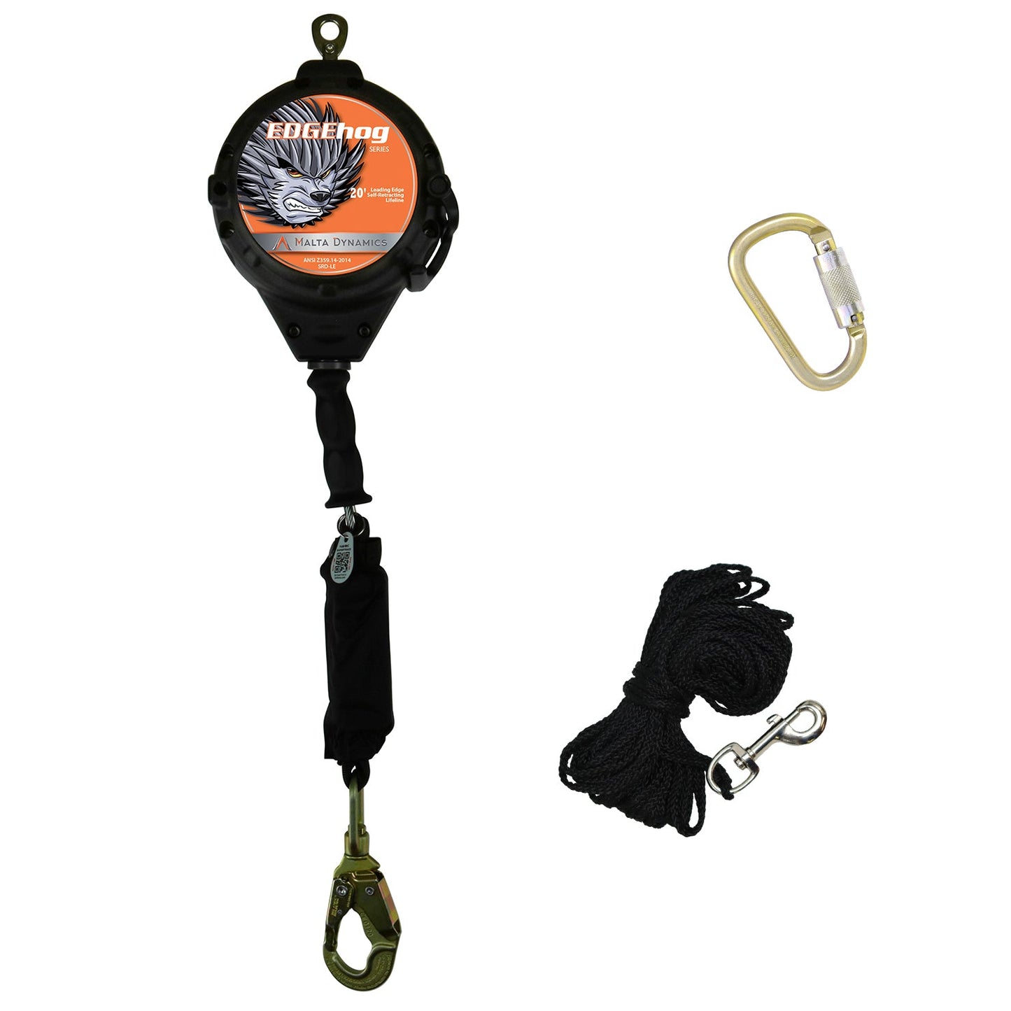 20’, 30’ & 50’ EDGEHOG SRL W/ SNAP HOOK, CLASS 2
