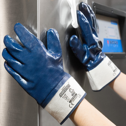 Fully Coated Nitrile Safety Work Gloves – Pack of 12