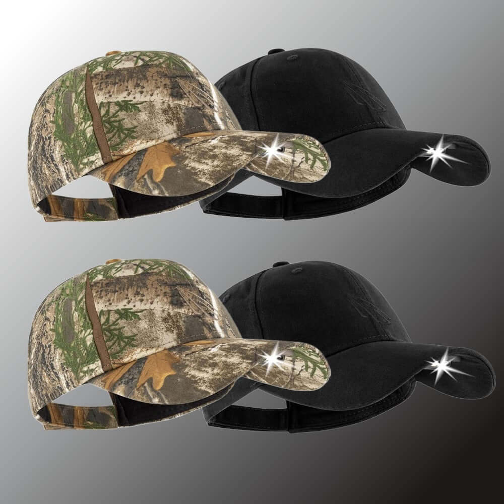 POWERCAP 3.0 Rechargeable LED Headlamp Hats — 4-Pack