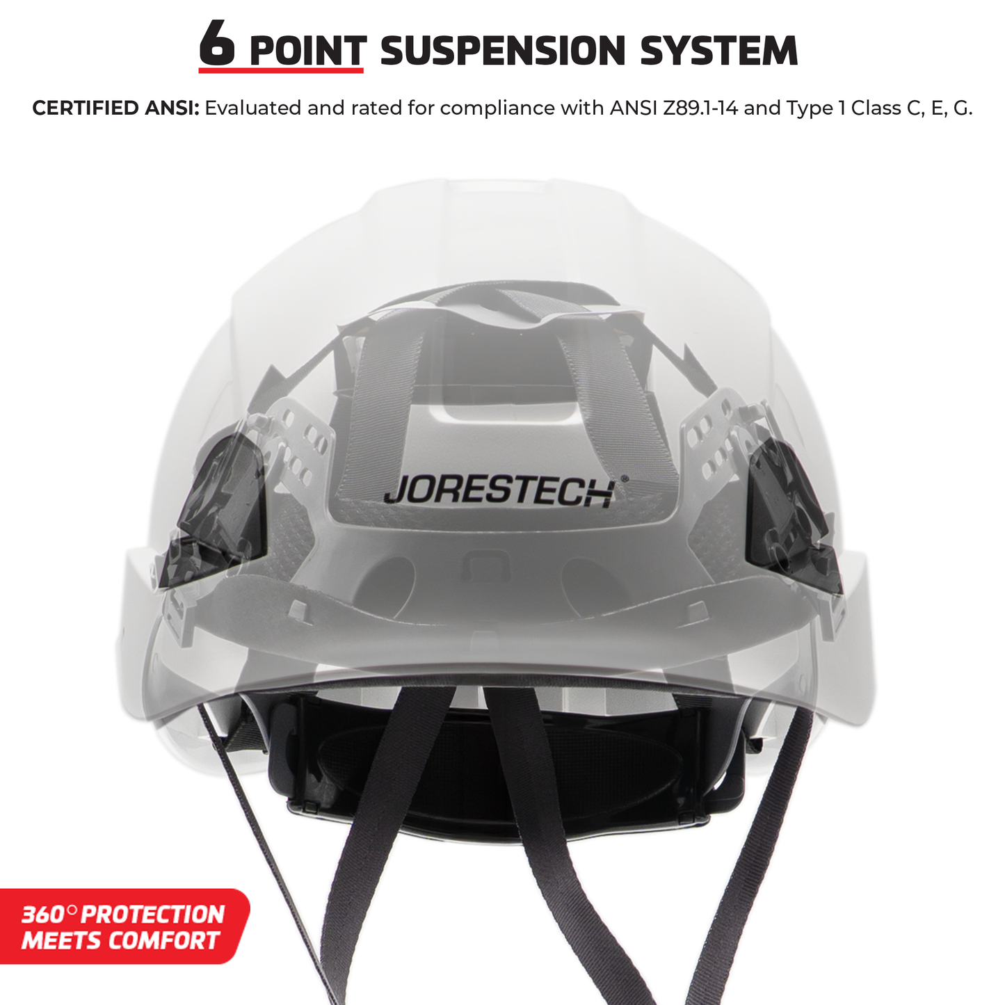 Rescue Hard Hat with Adjustable 6 Point Suspension