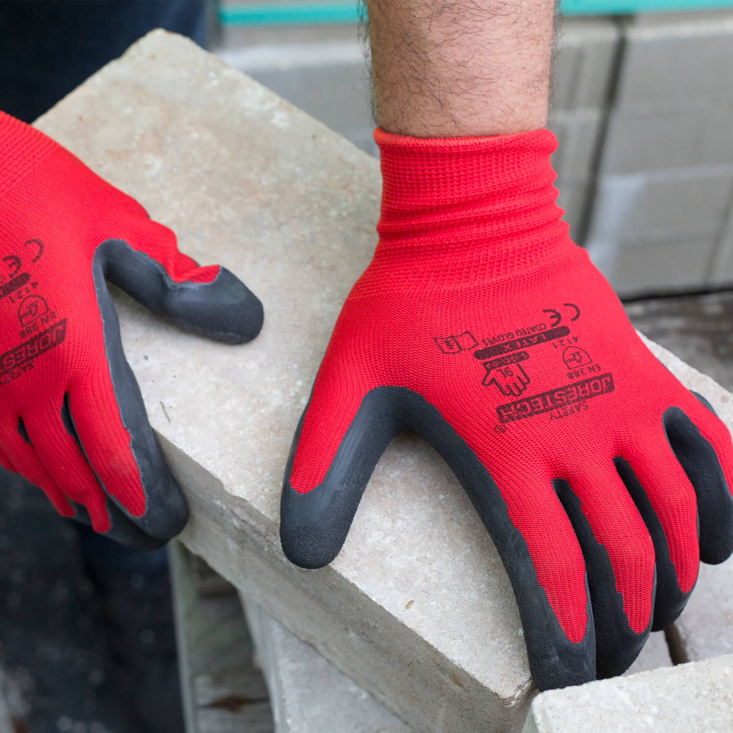 Safety Work Gloves with Latex Dipped Palms – Pack of 12