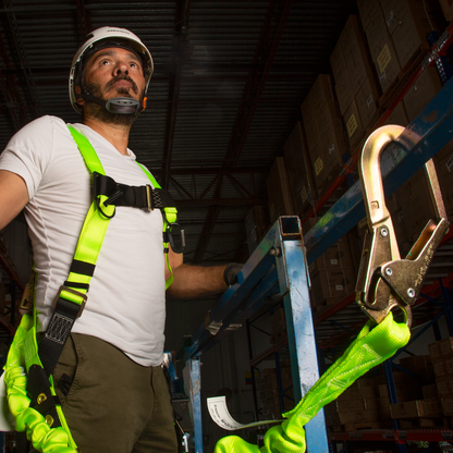 Single Leg Internal Shock-Absorbing Lanyard with Snap Hook and Scaffolding Hook