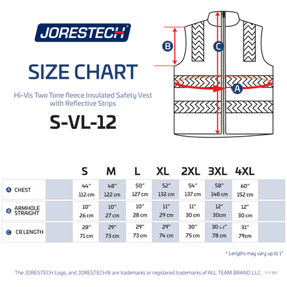 Hi Vis Reversible Insulated Safety Vest with Reflective Thermal Transfer Strips