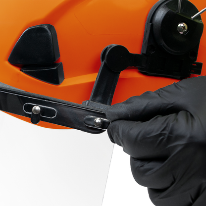 Safety Helmet System with Face Shield and Earmuffs