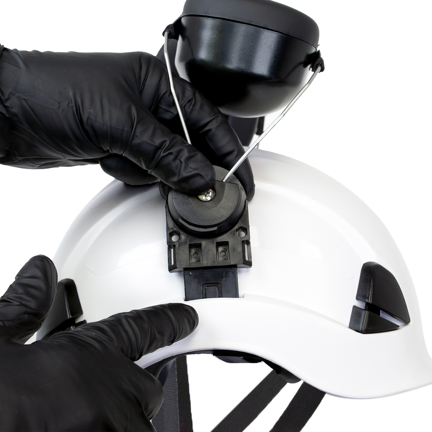 Safety Helmet System with Face Shield and Earmuffs
