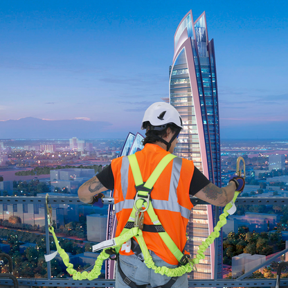 Twin Leg Internal Shock-Absorbing Lanyard with Snap Hook and Scaffolding Hook