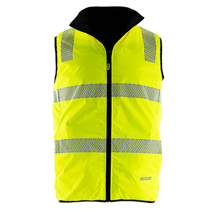 Hi Vis Reversible Insulated Safety Vest with Reflective Thermal Transfer Strips