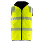 Hi Vis Reversible Insulated Safety Vest with Reflective Thermal Transfer Strips